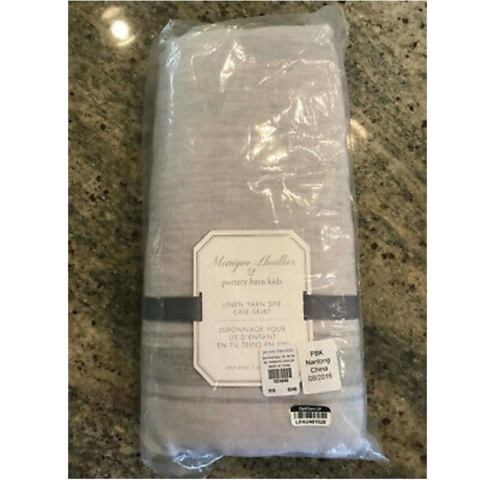Pottery Barn Monique Lhullier linen crib skirt